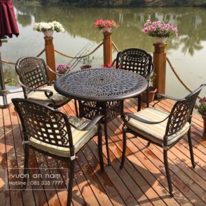 Bộ bàn ghế ngoài trời BG-04 bàn tròn D100cm