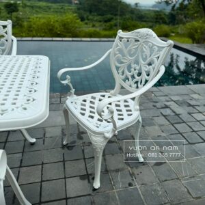 Bộ bàn ghế ngoài trời BG-2.0M1 bàn chữ nhật 8 ghế