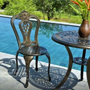 Bộ bàn ghế nhôm đúc BG02-1.CN bàn chữ nhật 8 ghế