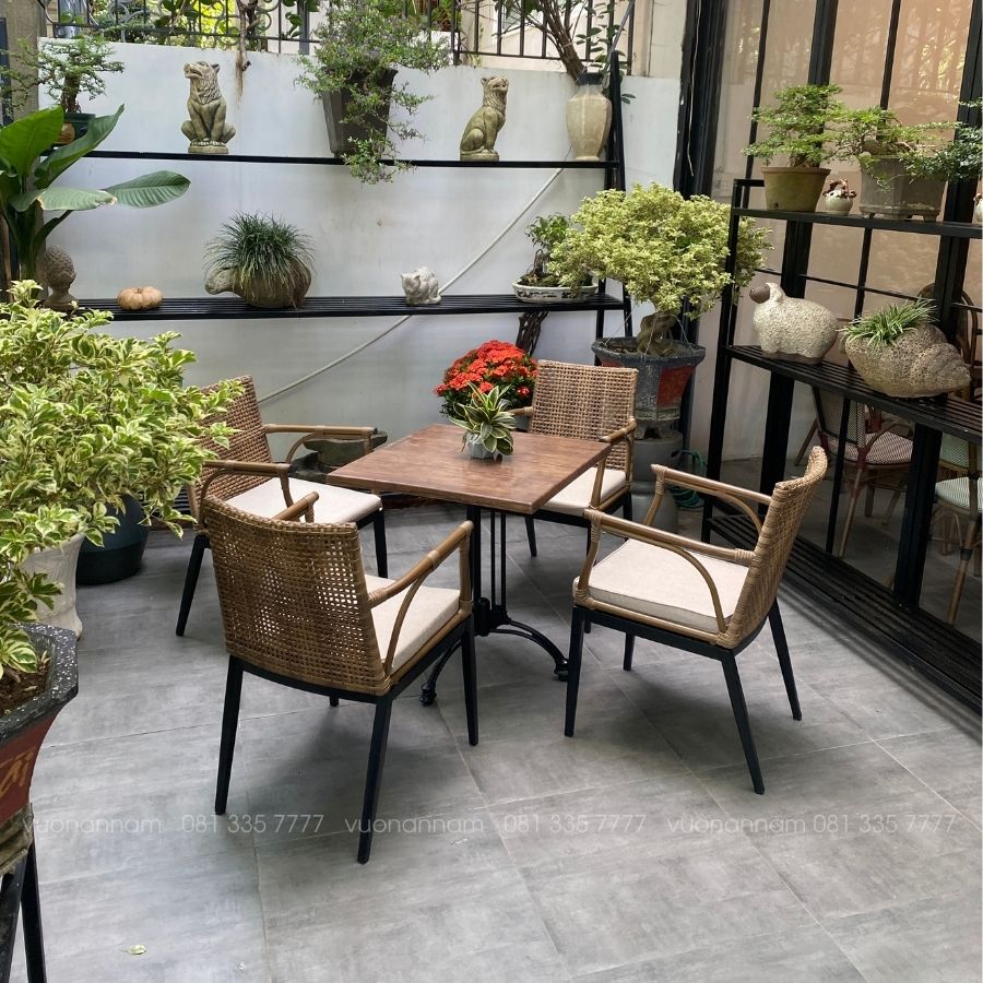 Bộ bàn ghế cafe ngoài trời BGM-01 - Ảnh 2