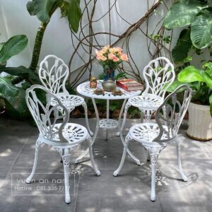 Bộ bàn ghế sân vườn BG-012 bàn tròn D60cm