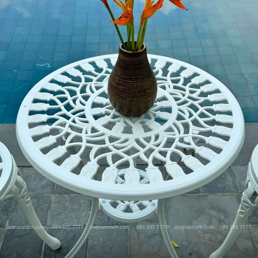 Bộ bàn ghế sân vườn BG-012 bàn tròn D60cm