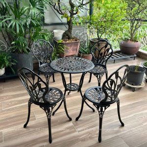 Bộ bàn ghế sân vườn BG-012 bàn tròn D60cm