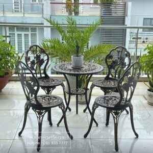 Bộ bàn ghế sân vườn BG-027 bàn tròn D60cm