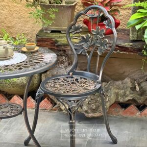 Bộ bàn ghế sân vườn BG-027 bàn tròn D60cm