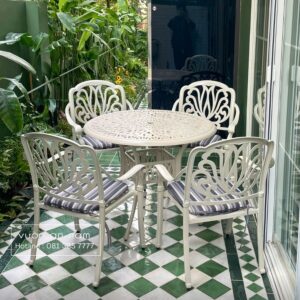 Bộ bàn ghế sân vườn BG-03 bàn tròn D100cm