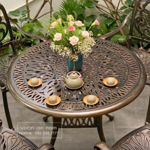 Bộ bàn ghế sân vườn BG-03 bàn tròn D100cm