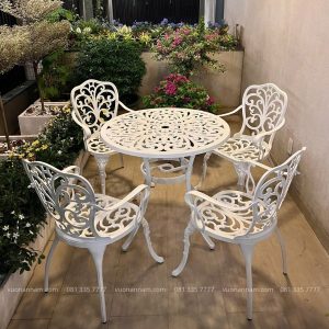 Bộ bàn ghế sân vườn BG-10 bàn tròn D80cm