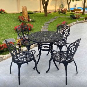 Bộ bàn ghế sân vườn BG-10 bàn tròn D80cm