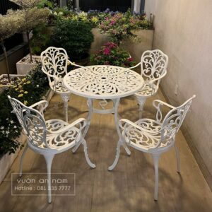 Bộ bàn ghế sân vườn BG-10 bàn tròn D80cm