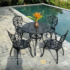 Bộ bàn ghế sân vườn BG-10 bàn tròn D80cm