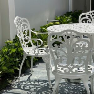 Bộ bàn ghế sân vườn BG-10 bàn tròn D80cm