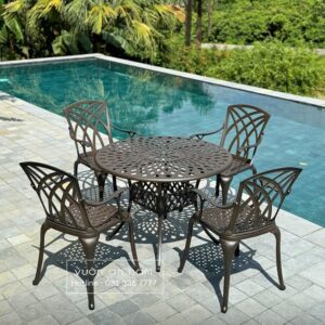 Bộ bàn ghế sân vườn BG-19 bàn tròn D100cm