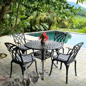 Bộ bàn ghế sân vườn BG-19 bàn tròn D100cm