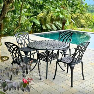 Bộ bàn ghế sân vườn BG-19 bàn tròn D100cm