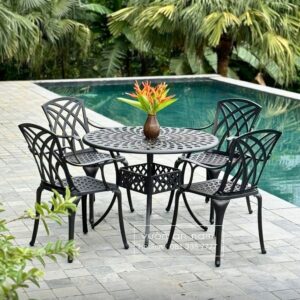 Bộ bàn ghế sân vườn BG-19 bàn tròn D100cm