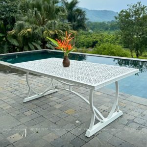 Bộ bàn ghế sân vườn BG-2.0M bàn chữ nhật 8 ghế