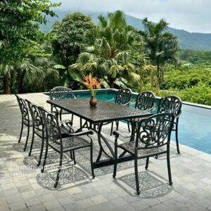 Bộ bàn ghế sân vườn BG-2.0M bàn chữ nhật 8 ghế