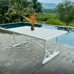 Bộ bàn ghế sân vườn BG-2.0M bàn chữ nhật 8 ghế