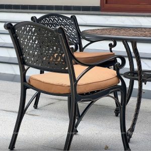 Bộ bàn ghế sân vườn BG-20 màu nâu bàn D100cm