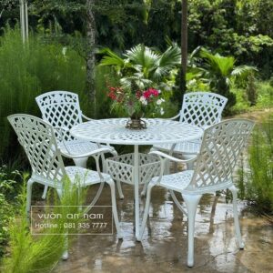 Bộ bàn ghế sân vườn BG-21 bàn tròn D100cm