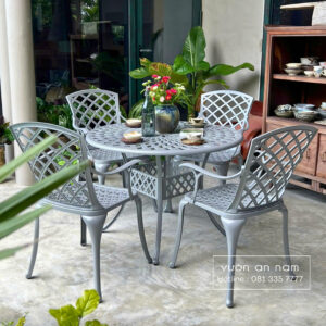 Bộ bàn ghế sân vườn BG-21 bàn tròn D100cm