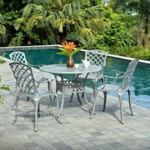 Bộ bàn ghế sân vườn BG-21 bàn tròn D100cm