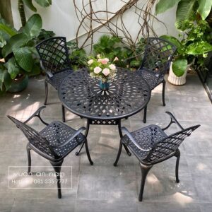 Bộ bàn ghế sân vườn BG-21 bàn tròn D100cm