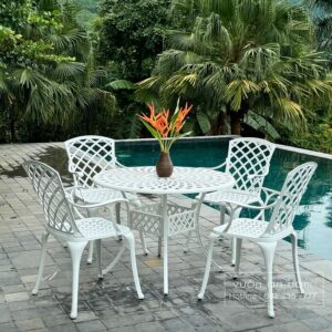 Bộ bàn ghế sân vườn BG-21 bàn tròn D100cm