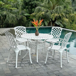 Bộ bàn ghế sân vườn BG-21 bàn tròn D100cm