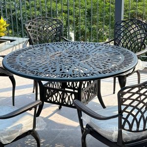 Bộ bàn ghế sân vườn BG-D120 bàn tròn 6 ghế