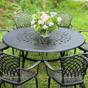 Bộ bàn ghế sân vườn BG-D150 bàn tròn 8 ghế