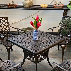 Bộ bàn ghế sân vườn BG-V80 bàn vuông 4 ghế