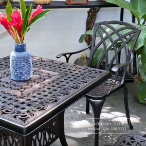 Bộ bàn ghế sân vườn BG-V80 bàn vuông 4 ghế