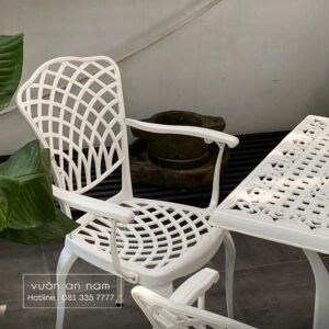 Bộ bàn ghế sân vườn BG-V80 bàn vuông 4 ghế