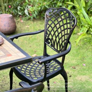 Bộ bàn ghế sân vườn BG15-V80N bàn vuông mặt đá 80cm