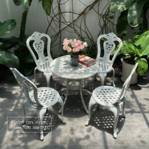 Bộ bàn ghế sân vườn BG02-D65 bàn tròn D65cm