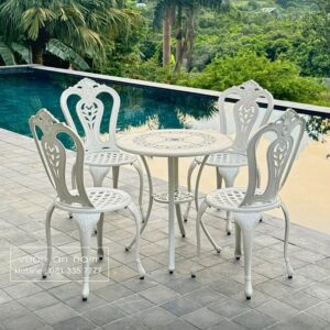 Bộ bàn ghế sân vườn BG02-D65 bàn tròn D65cm