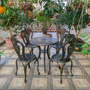 Bộ bàn ghế sân vườn BG02-D70 bàn tròn D70cm