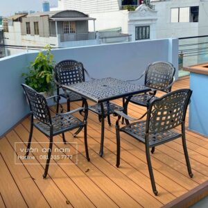 Bộ bàn ghế sân vườn BG04-V80 bàn vuông D80cm