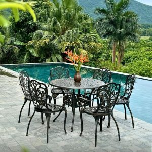 Bộ bàn ghế sân vườn BG11-D100 bàn tròn D100cm