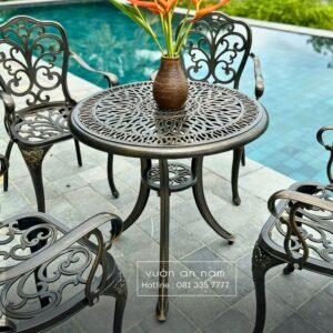 Bộ bàn ghế sân vườn BG11-D70 bàn tròn D70cm