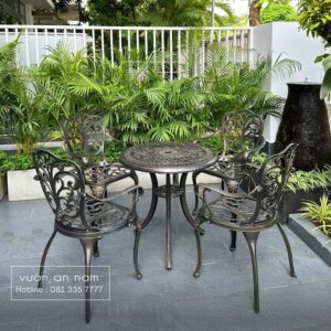 Bộ bàn ghế sân vườn BG11-D70 bàn tròn D70cm