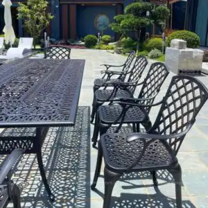 Alternative view of Bộ bàn ghế sân vườn BG21-2.5CNN màu nâu 10 ghế