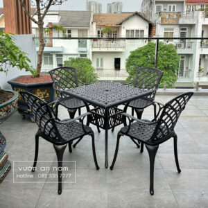 Bộ bàn ghế sân vườn BG-21 bàn vuông V80cm