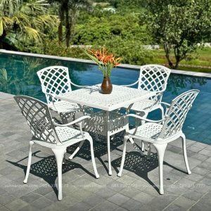 Bộ bàn ghế sân vườn BG-21 bàn vuông V80cm