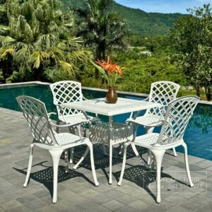 Bộ bàn ghế sân vườn BG-21 bàn vuông V80cm