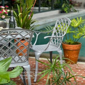 Bộ bàn ghế sân vườn BG-21 bàn vuông V80cm