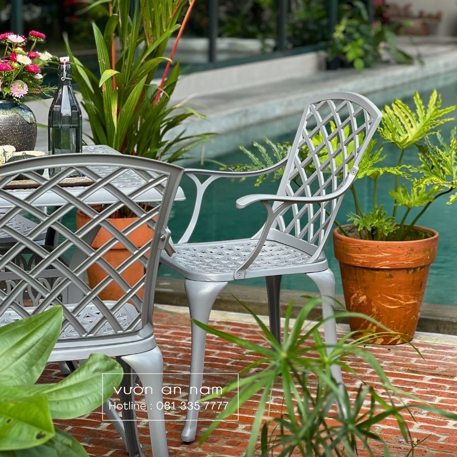 Bộ bàn ghế sân vườn BG-21 bàn vuông V80cm