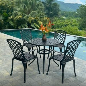 Bộ bàn ghế sân vườn BG21-D90 bàn tròn D90cm